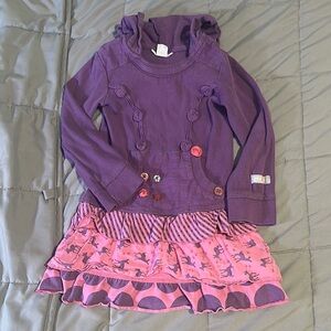 Purple and Pink Hooded Dress